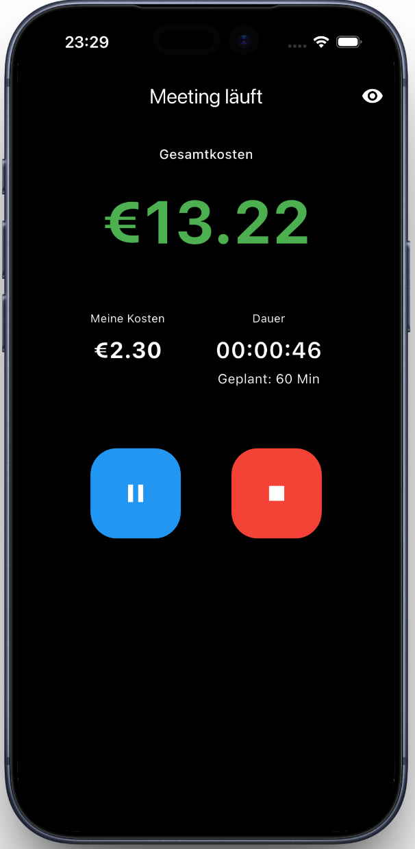 Meeting Meter App Screenshot