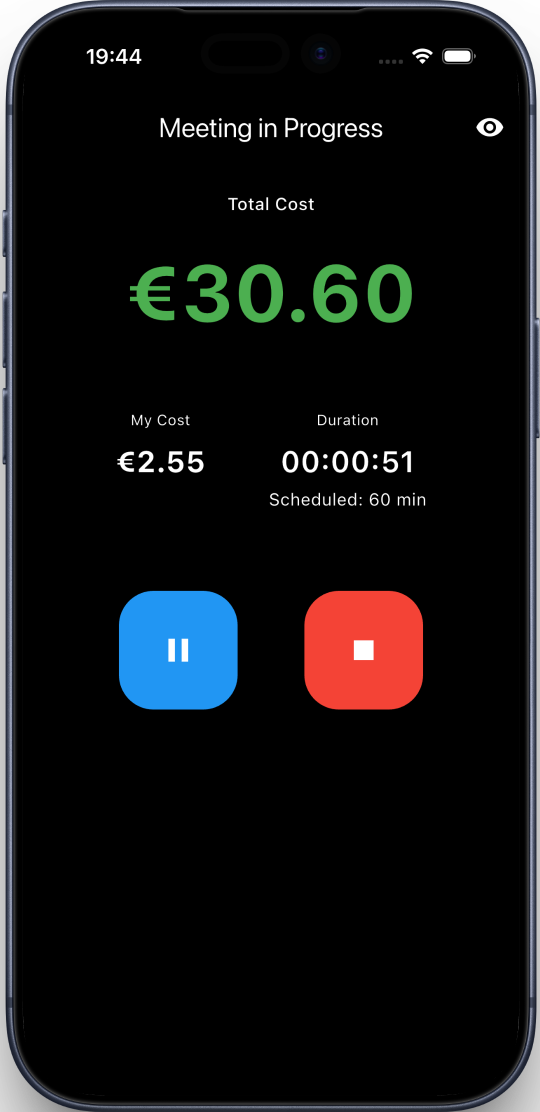 Meeting Meter App Screenshot